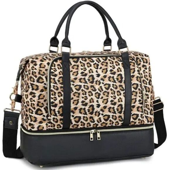 New Large Capacity Duffel Bag, Travel Bag - Leopard Print - Picture 1 of 8